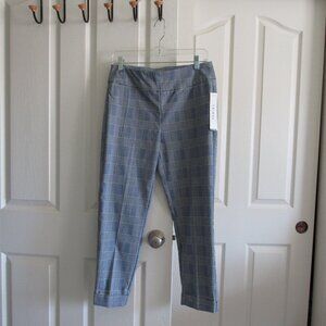 NWT Tribal Plaid Cropped Dress Pants Pull-On Size 8